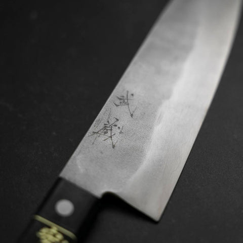 Santoku Silver Steel #3 Nashiji Schwarzer Westlicher Griff 165mm