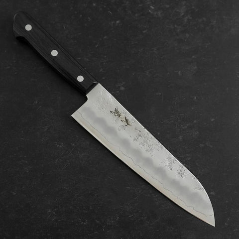 Santoku Silver Steel #3 Nashiji Manico Occidentale Porpora 180mm (Senza Tsuba)