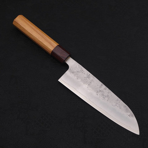 Santoku Silver Steel #3 Nashiji Manico Zelkova 165mm