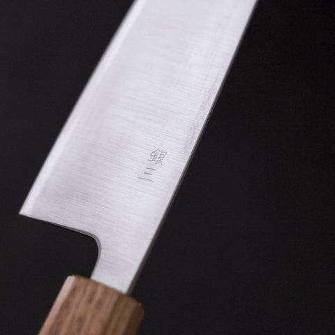 Santoku Silver Steel #3 Poliert Büffelhorn und Magnolienholz Griff 165mm