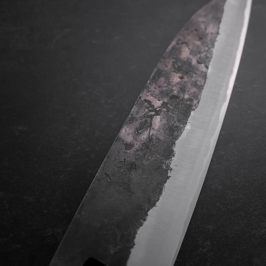Santoku Revestimiento de Acero Inoxidable Blue Steel #2 Kurouchi Mango de Nogal 165 mm