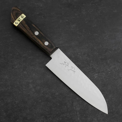 Santoku VG-1 Tsuchime Manico Occidentale Mogano Marrone 130mm (Senza Tsuba)