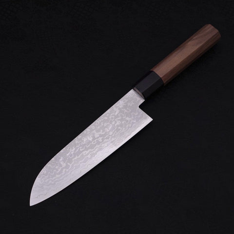 Santoku VG-10 Damasco Mango de Nogal 165mm