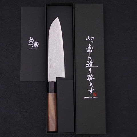 Santoku VG-10 Damasco Mango de Nogal 165mm