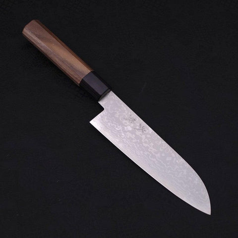 Santoku VG-10 Damasco Mango de Nogal 165mm