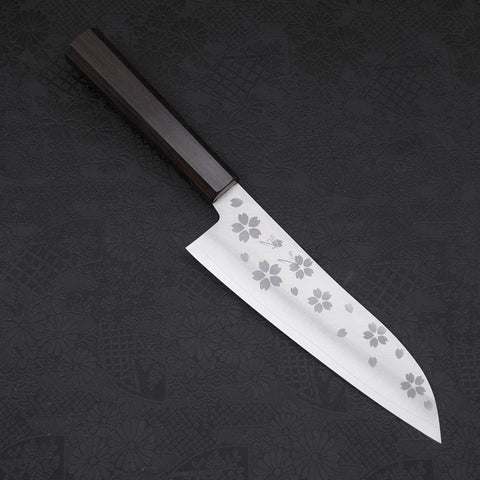 Santoku VG-10 Poliert Sakura Ebenholz Griff 175mm