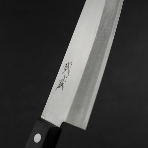 Santoku White Steel #2 Rivestimento Inox Lucida Manico Occidentale Nero 170mm