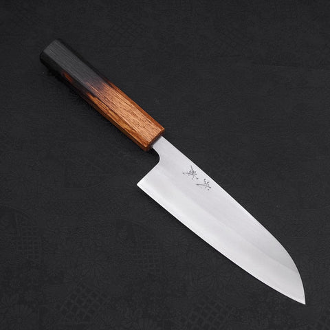 Santoku White Steel #1 Poliert Yaki Urushi Griff 165mm