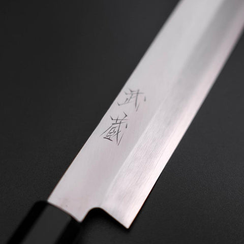 Yanagi Kiritsuke Silver Steel #3 Kasumi Büffelhorn und Ebenholz Griff 260mm