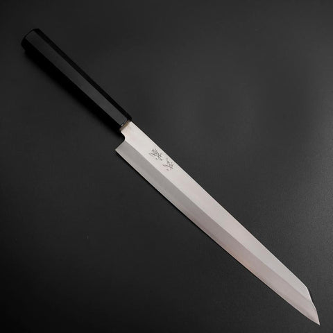 Yanagi Kiritsuke Silver Steel #3 Kasumi Büffelhorn und Ebenholz Griff 260mm