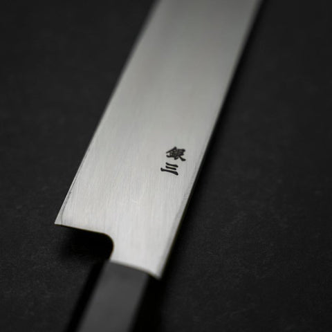 Yanagi Kiritsuke Silver Steel #3 Kasumi Buffalo Teak Handle 300mm