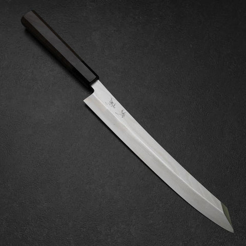 Yanagi Kiritsuke Silver Steel #3 Suminagashi Buffalo Walnut Handle 270mm