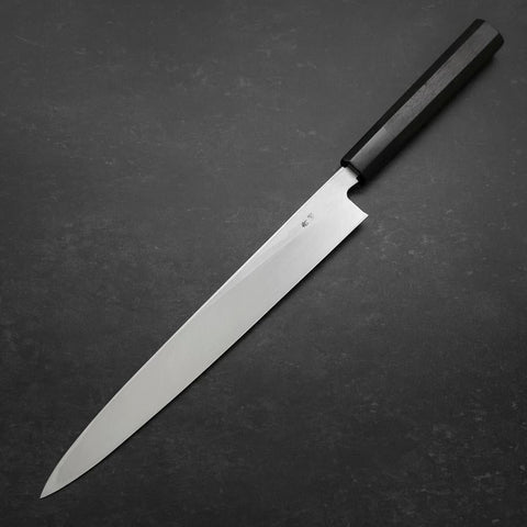 Yanagiba Blue Steel #2 Suminagashi Mango de Ébano con Cuerno de Búfalo 270mm