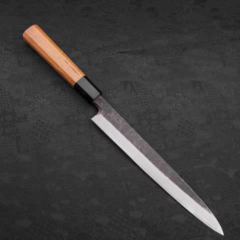 Yanagiba White Steel #2 Kurouchi Buffalo Teak Handle 225mm